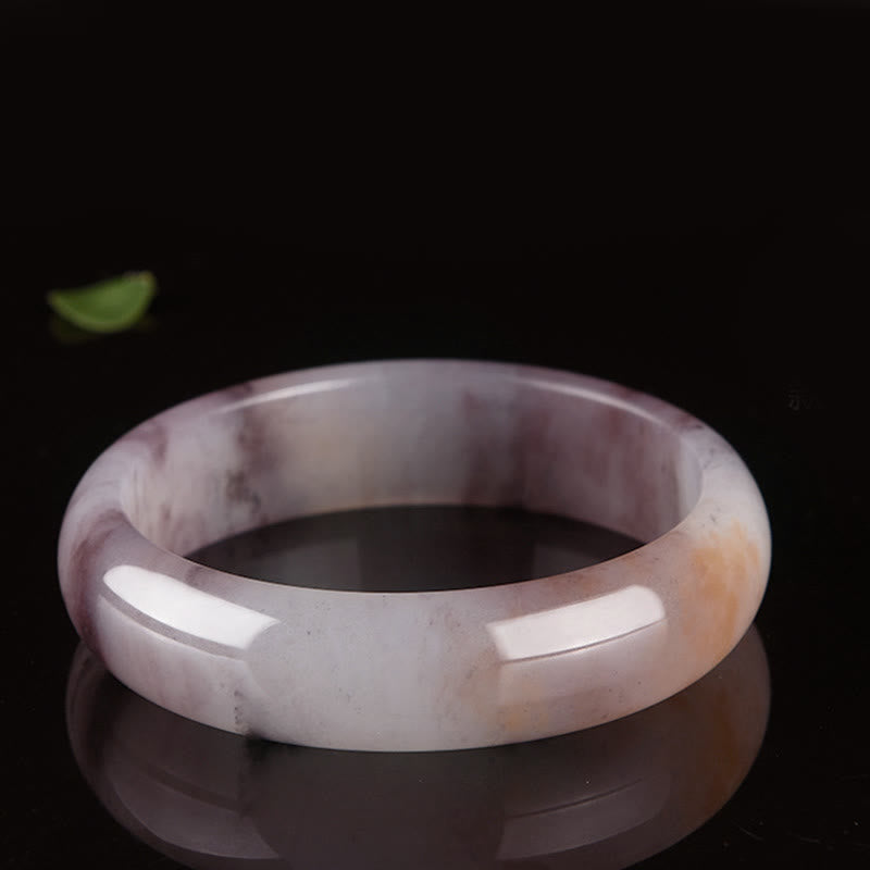 Natural Purple Jade Solid Stone Bangle Bracelet
