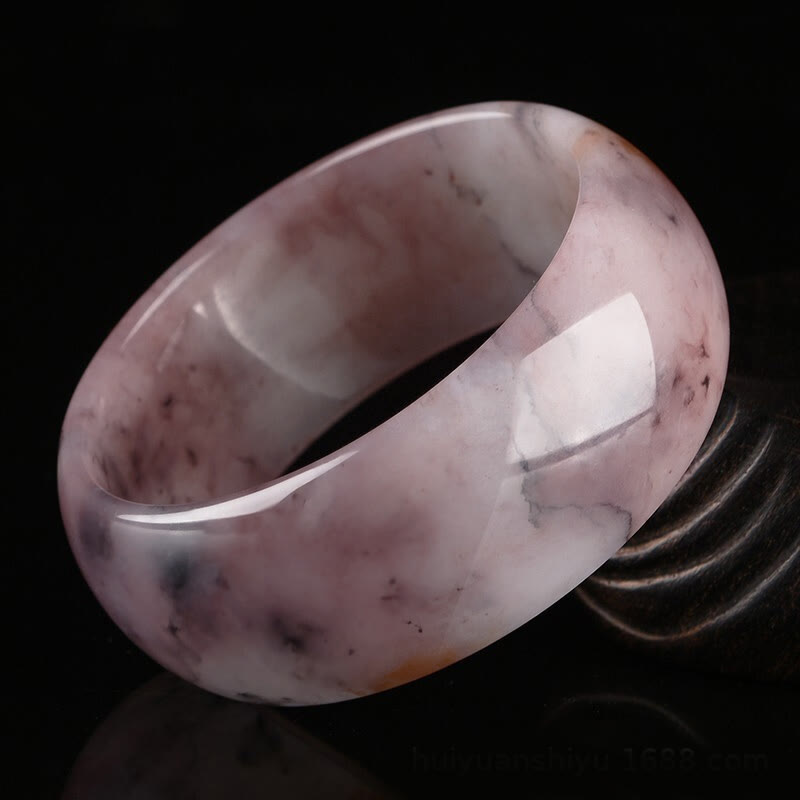 Natural Purple Jade Solid Stone Bangle Bracelet