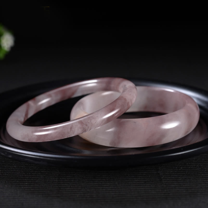 Natural Purple Jade Solid Stone Bangle Bracelet
