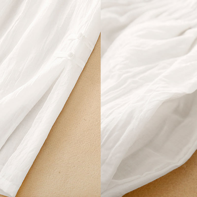 Tactile Cotton Linen Slit-Hem Wide-Leg Meditation Pants