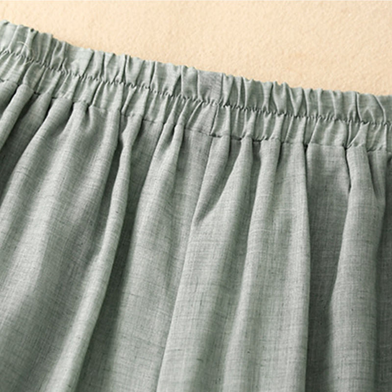 Tactile Cotton Linen Slit-Hem Wide-Leg Meditation Pants