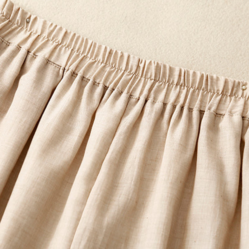 Tactile Cotton Linen Slit-Hem Wide-Leg Meditation Pants