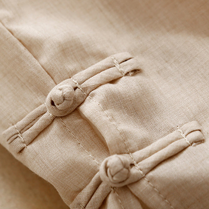 Tactile Cotton Linen Slit-Hem Wide-Leg Meditation Pants