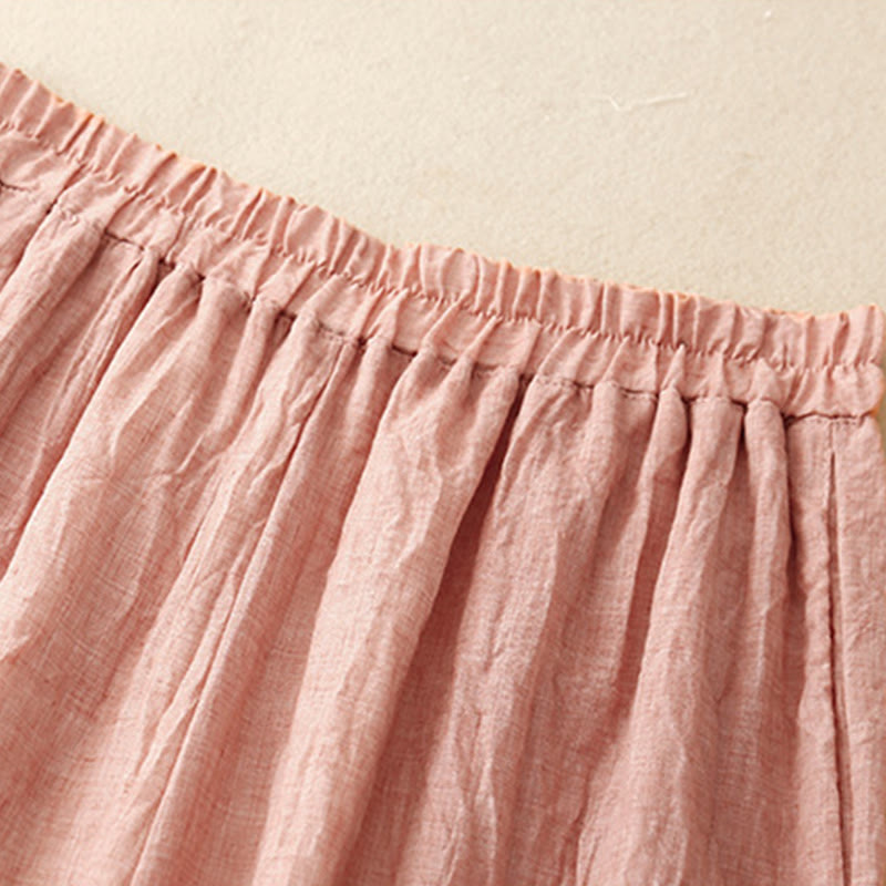 Tactile Cotton Linen Slit-Hem Wide-Leg Meditation Pants