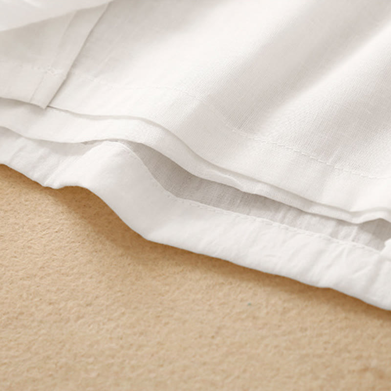 Tactile Cotton Linen Slit-Hem Wide-Leg Meditation Pants