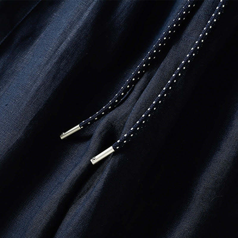 Breathable Cotton Drawstring Meditation Wide Leg Pants