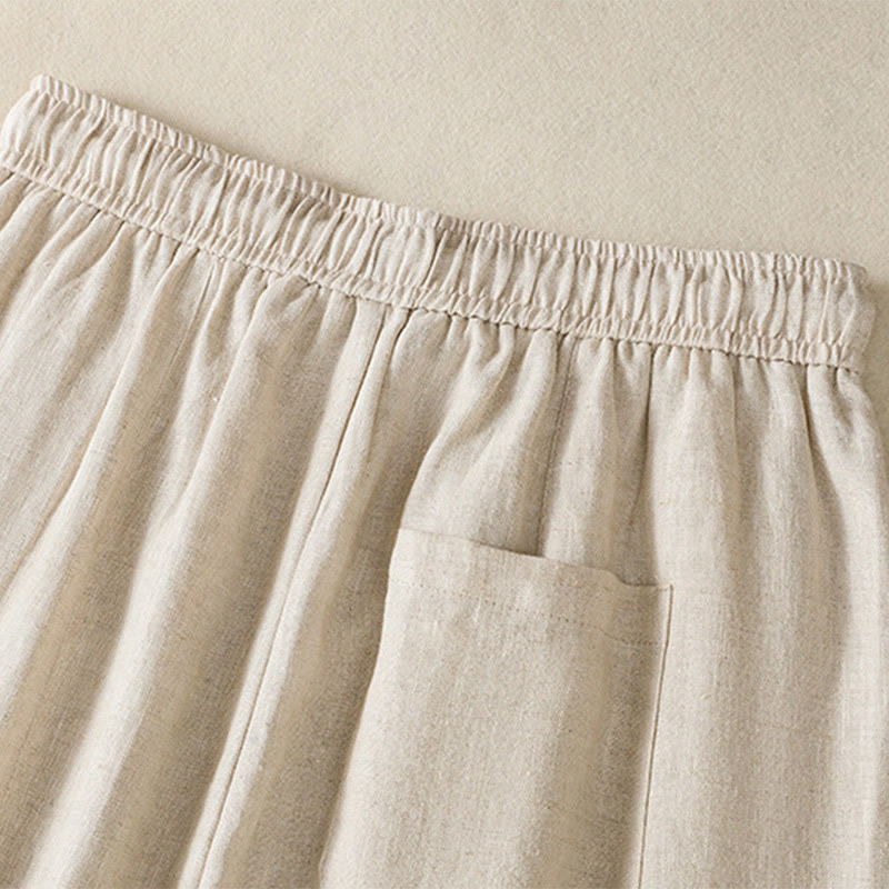 Breathable Cotton Drawstring Meditation Wide Leg Pants