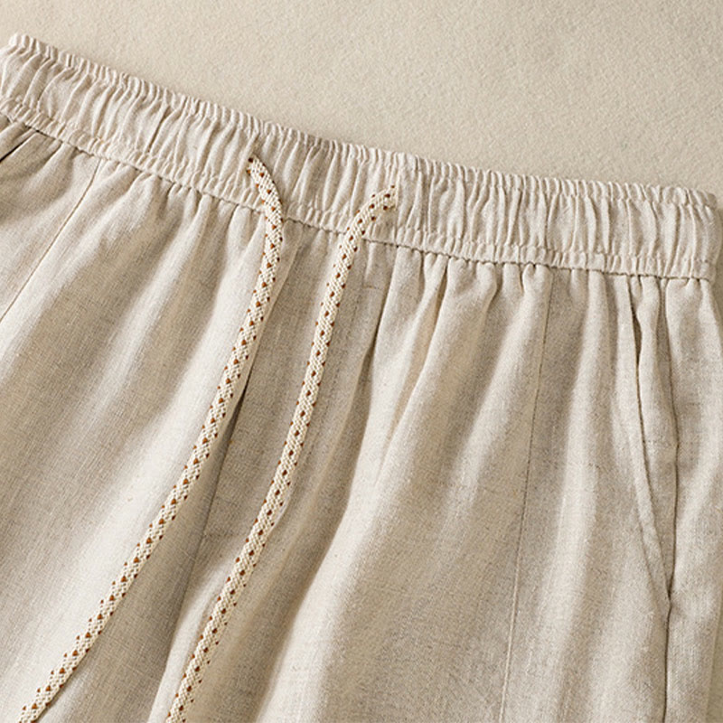 Breathable Cotton Drawstring Meditation Wide Leg Pants