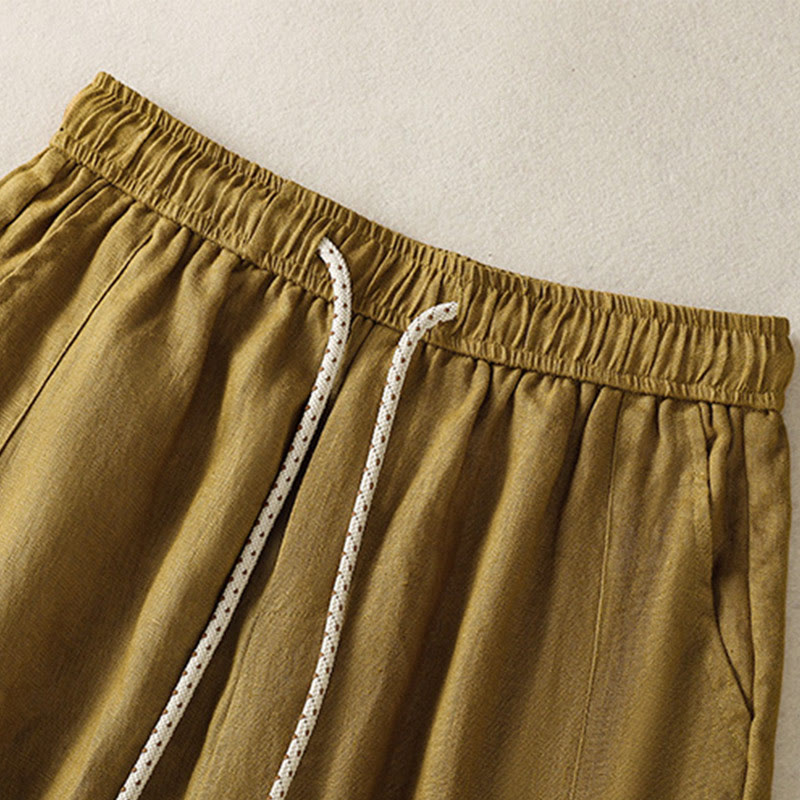 Breathable Cotton Drawstring Meditation Wide Leg Pants