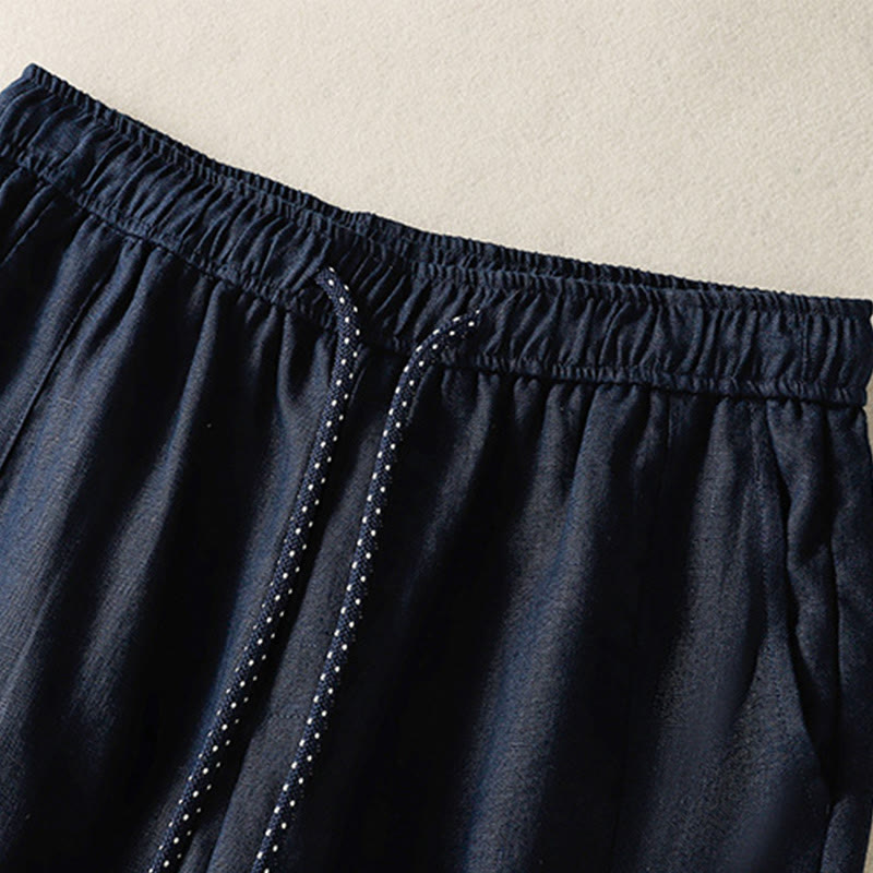 Breathable Cotton Drawstring Meditation Wide Leg Pants