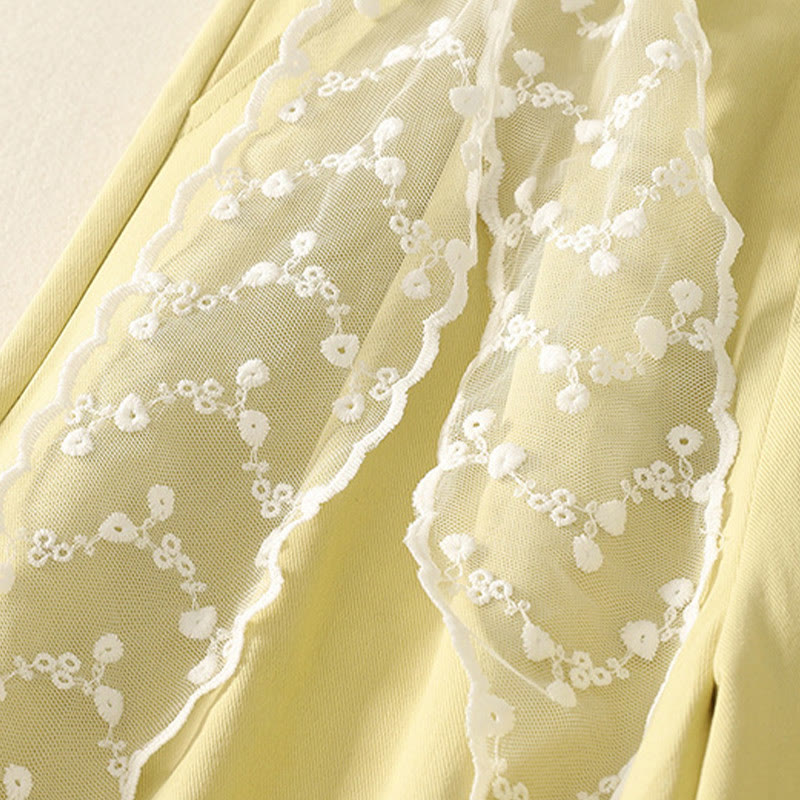 Daily Solid Color Lace Belt Women's Wide Leg Cotton Pants With Pockets