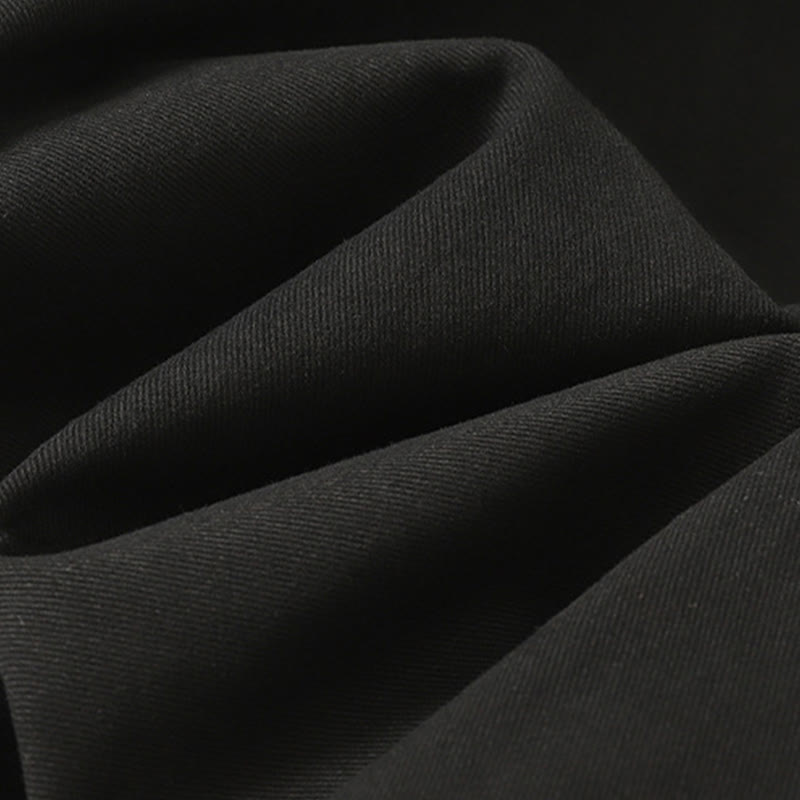 Daily Solid Color Lace Belt Women's Wide Leg Cotton Pants With Pockets