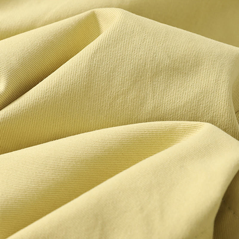 Daily Solid Color Lace Belt Women's Wide Leg Cotton Pants With Pockets