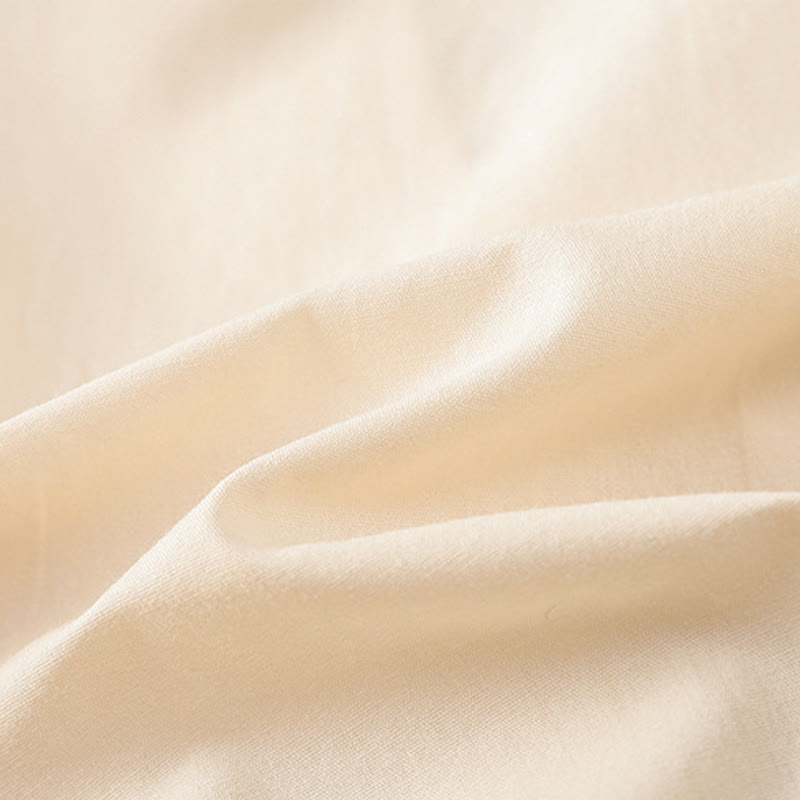 Cotton Linen Embroidered Three-Quarter Sleeve Meditation T-Shirt