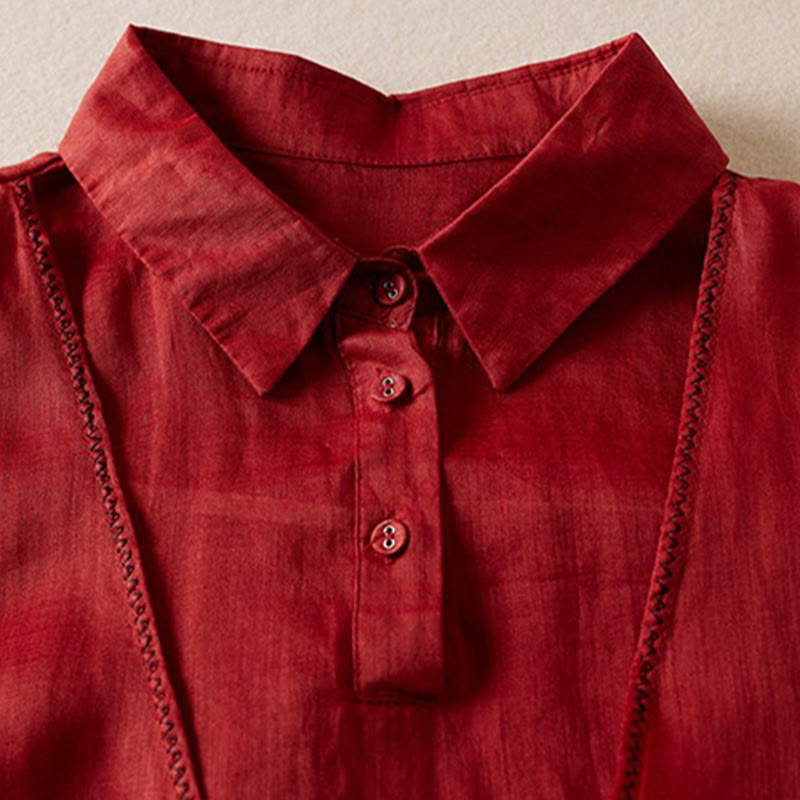 Breathable Cotton Linen Mock Layer Half Sleeve Meditation Shirt