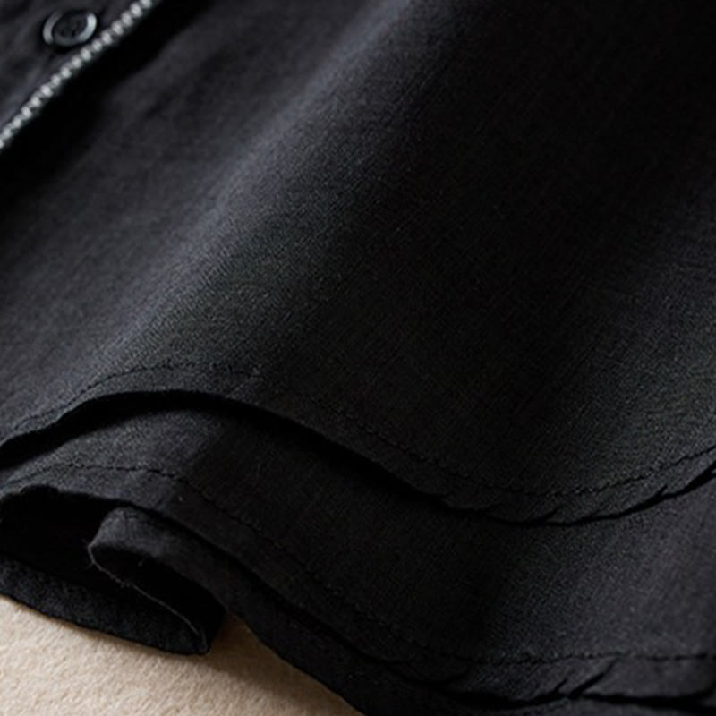 Breathable Cotton Linen Mock Layer Half Sleeve Meditation Shirt