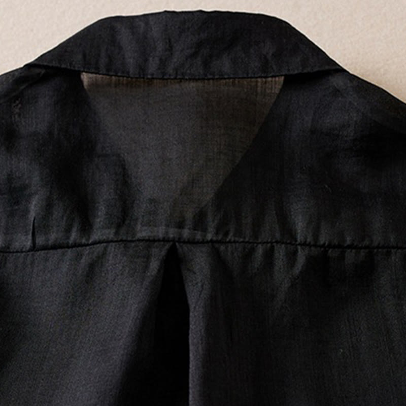 Breathable Cotton Linen Mock Layer Half Sleeve Meditation Shirt
