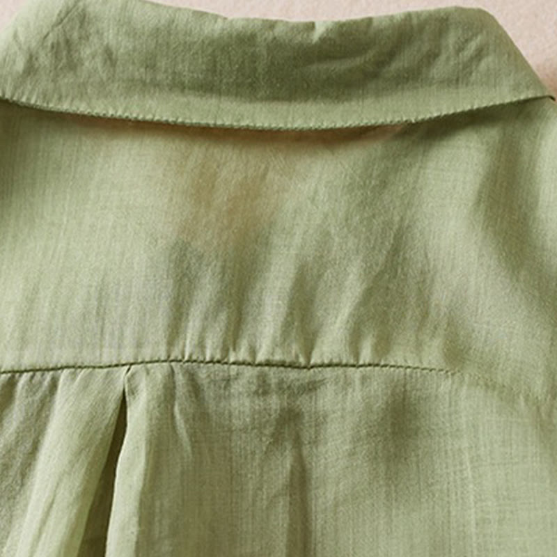 Breathable Cotton Linen Mock Layer Half Sleeve Meditation Shirt