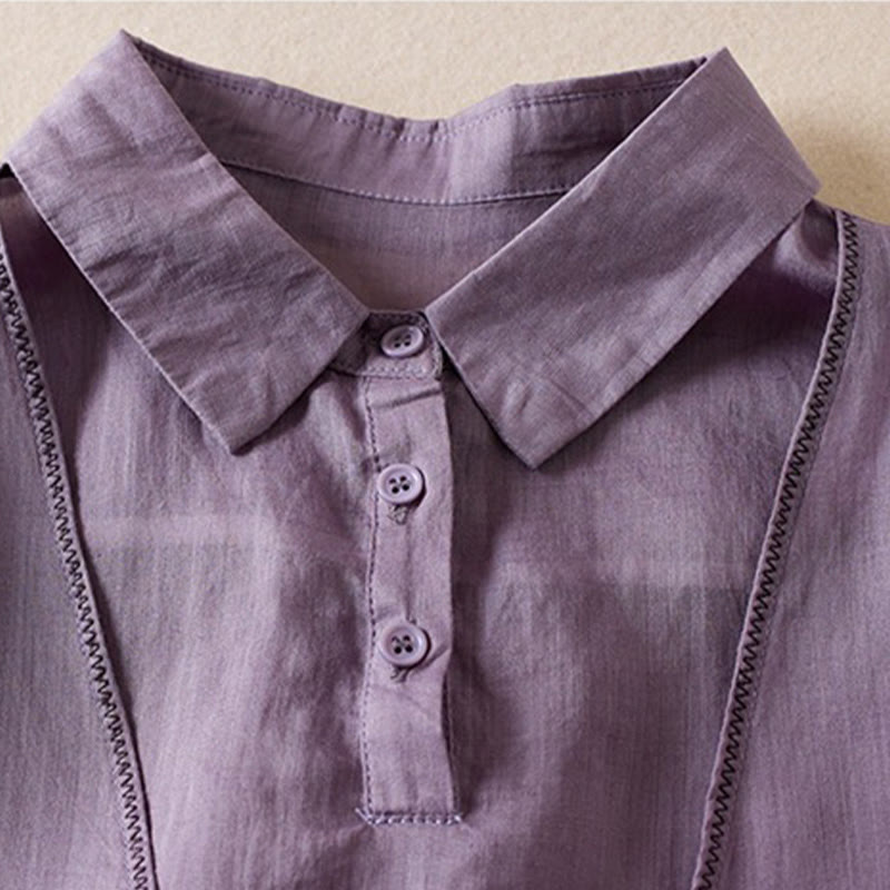 Breathable Cotton Linen Mock Layer Half Sleeve Meditation Shirt