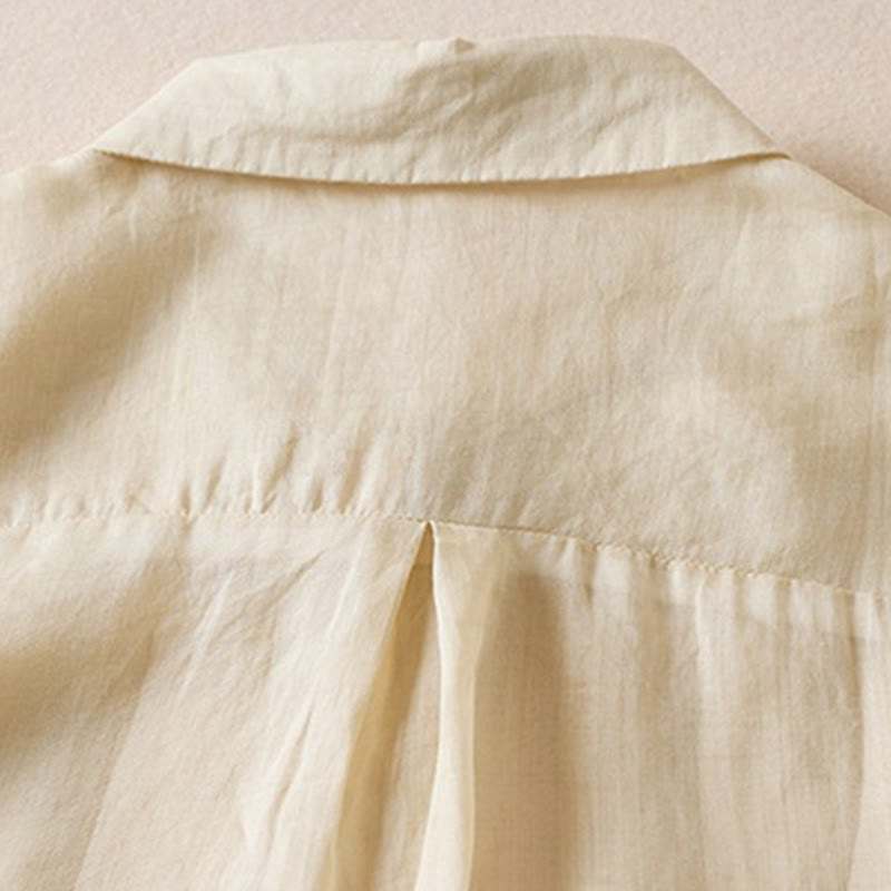 Breathable Cotton Linen Mock Layer Half Sleeve Meditation Shirt