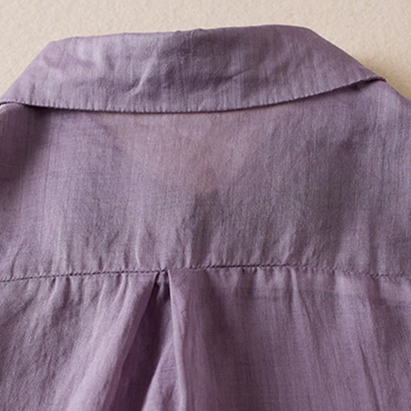 Breathable Cotton Linen Mock Layer Half Sleeve Meditation Shirt