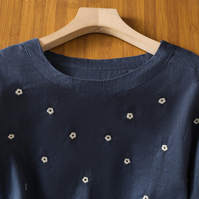 Lightweight Embroidered Crew-Neck Mindful T-Shirt