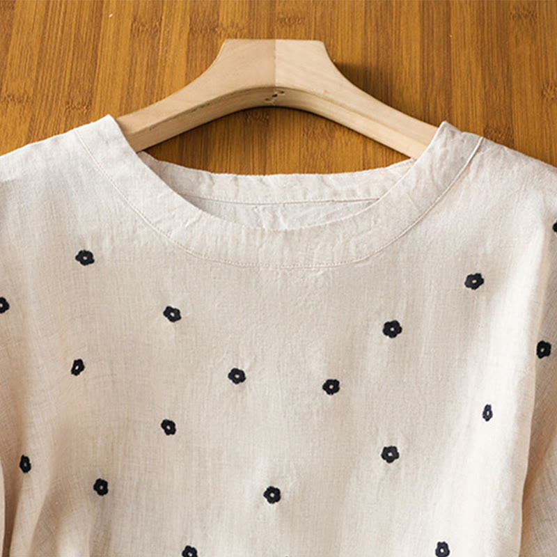 Lightweight Embroidered Crew-Neck Mindful T-Shirt