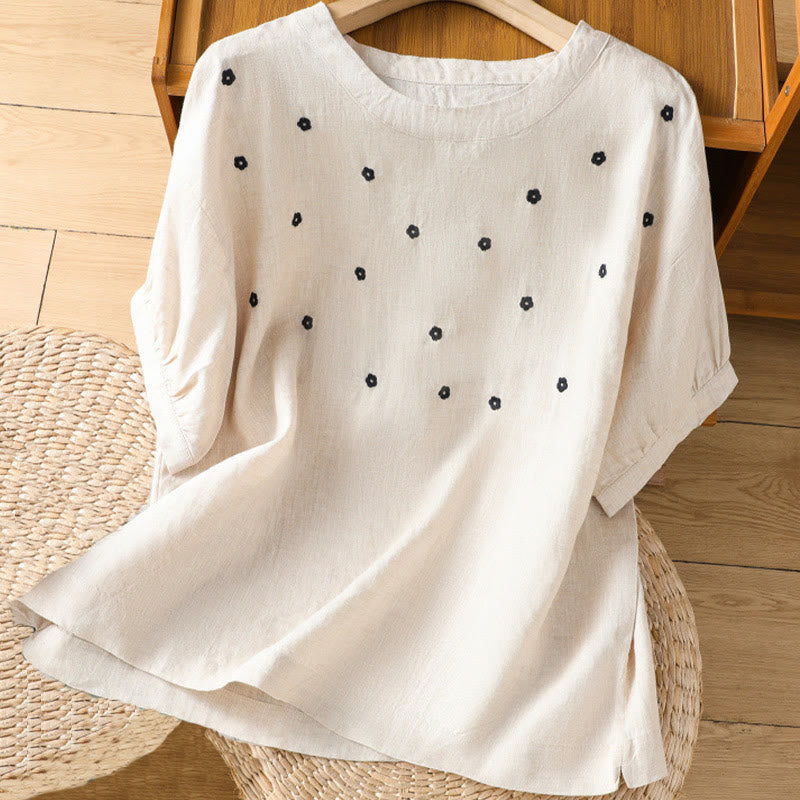Lightweight Embroidered Crew-Neck Mindful T-Shirt