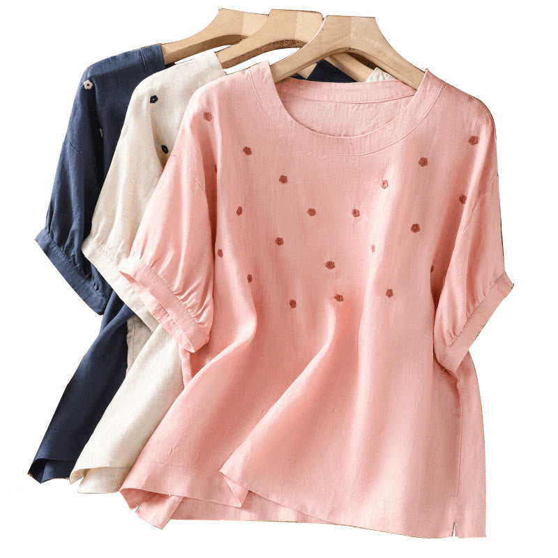 Lightweight Embroidered Crew-Neck Mindful T-Shirt