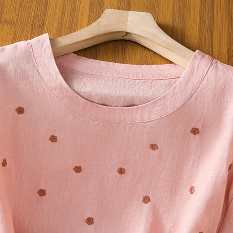 Lightweight Embroidered Crew-Neck Mindful T-Shirt