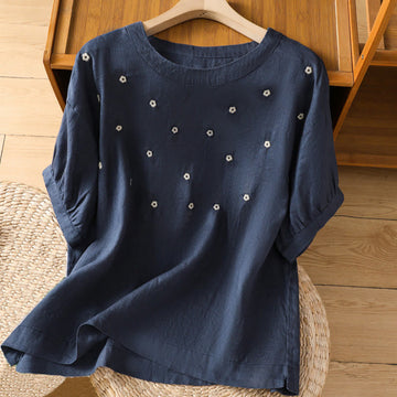 Lightweight Embroidered Crew-Neck Mindful T-Shirt