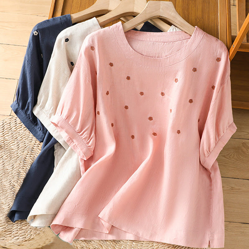 Lightweight Embroidered Crew-Neck Mindful T-Shirt
