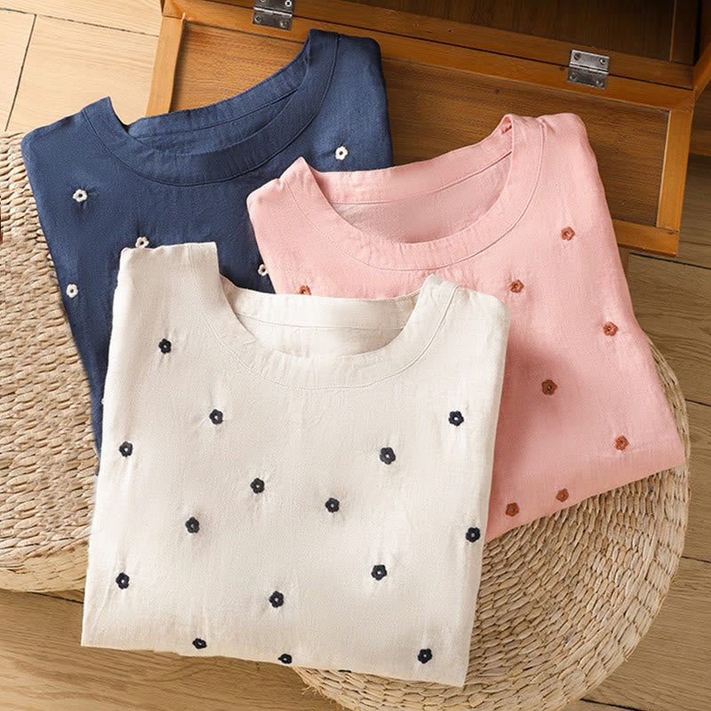 Lightweight Embroidered Crew-Neck Mindful T-Shirt