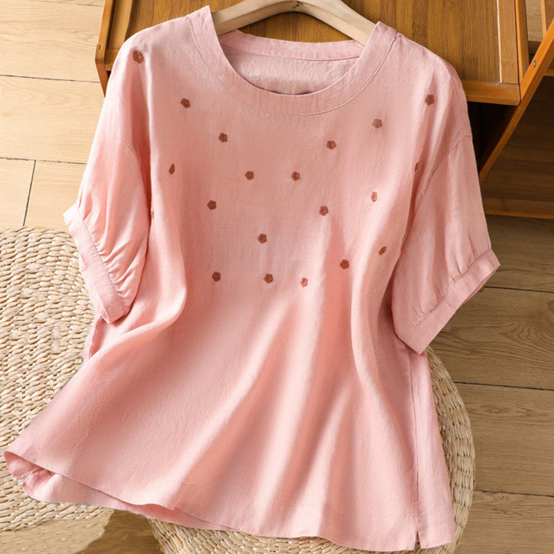 Lightweight Embroidered Crew-Neck Mindful T-Shirt