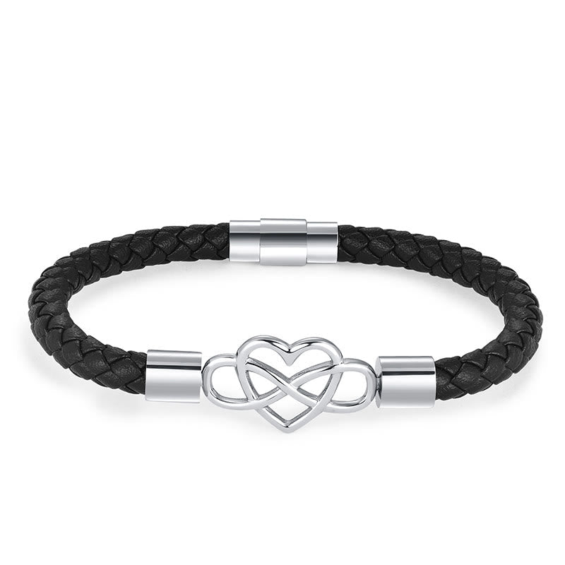Geometric Leather Titanium Steel Strengthen Buckle Bracelet