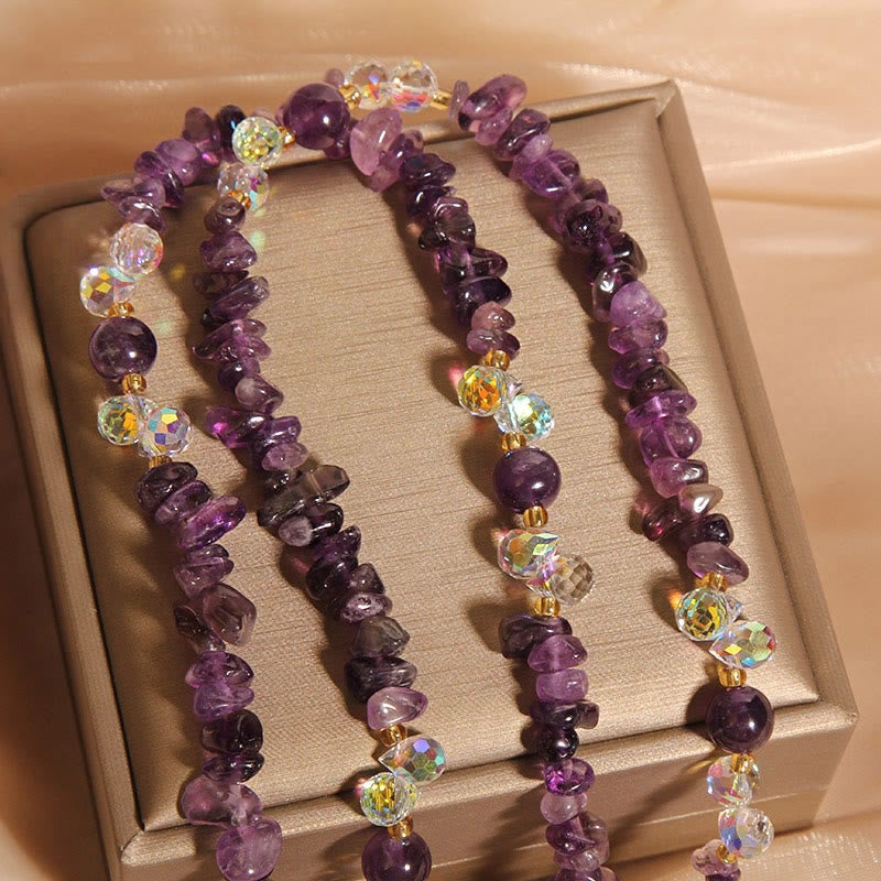 Botanical Crystal Flower & Butterfly Pendant Necklace