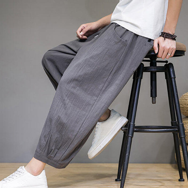 Breathable Cotton 7/8 Length Harem Meditation Trousers