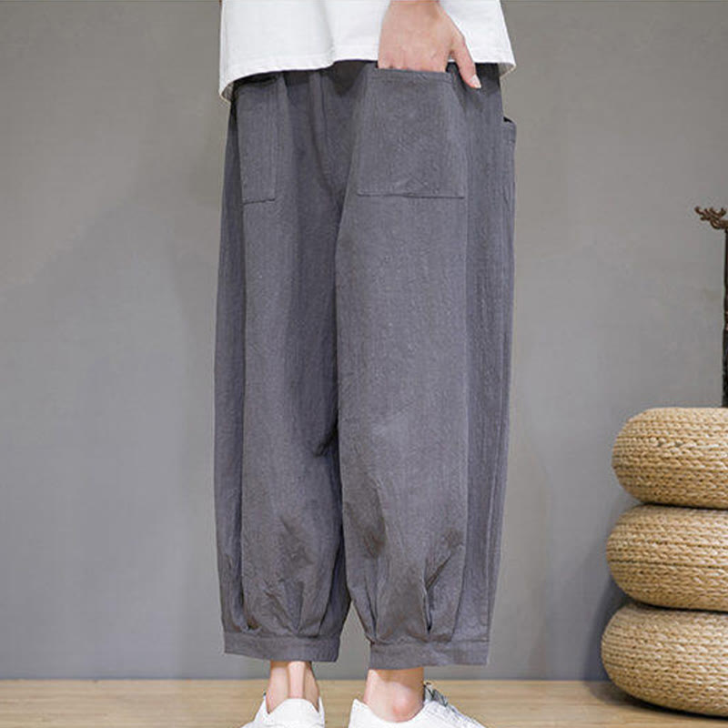 Breathable Cotton 7/8 Length Harem Meditation Trousers