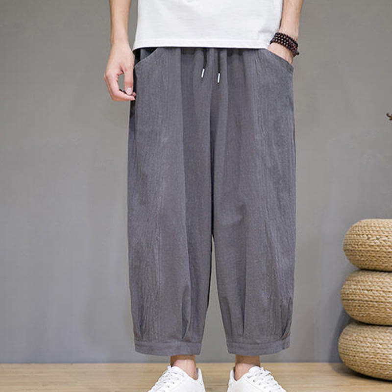 Breathable Cotton 7/8 Length Harem Meditation Trousers