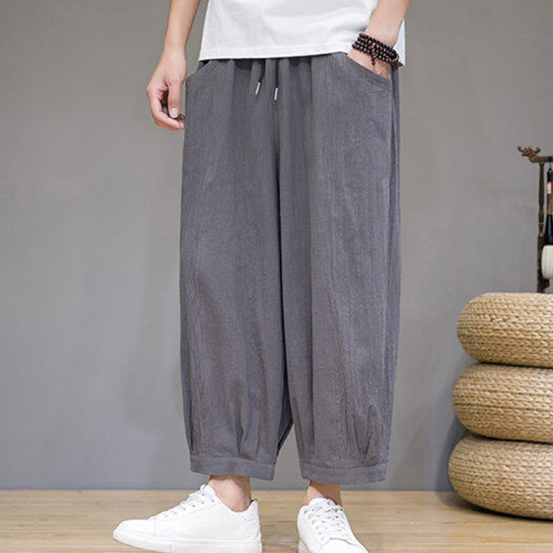 Breathable Cotton 7/8 Length Harem Meditation Trousers