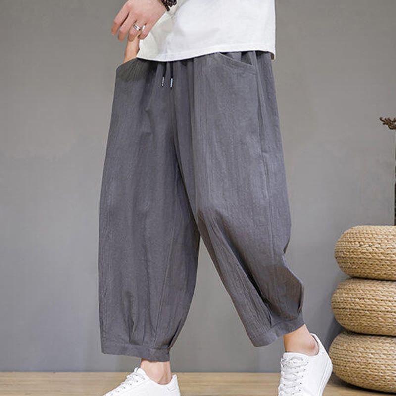 Breathable Cotton 7/8 Length Harem Meditation Trousers