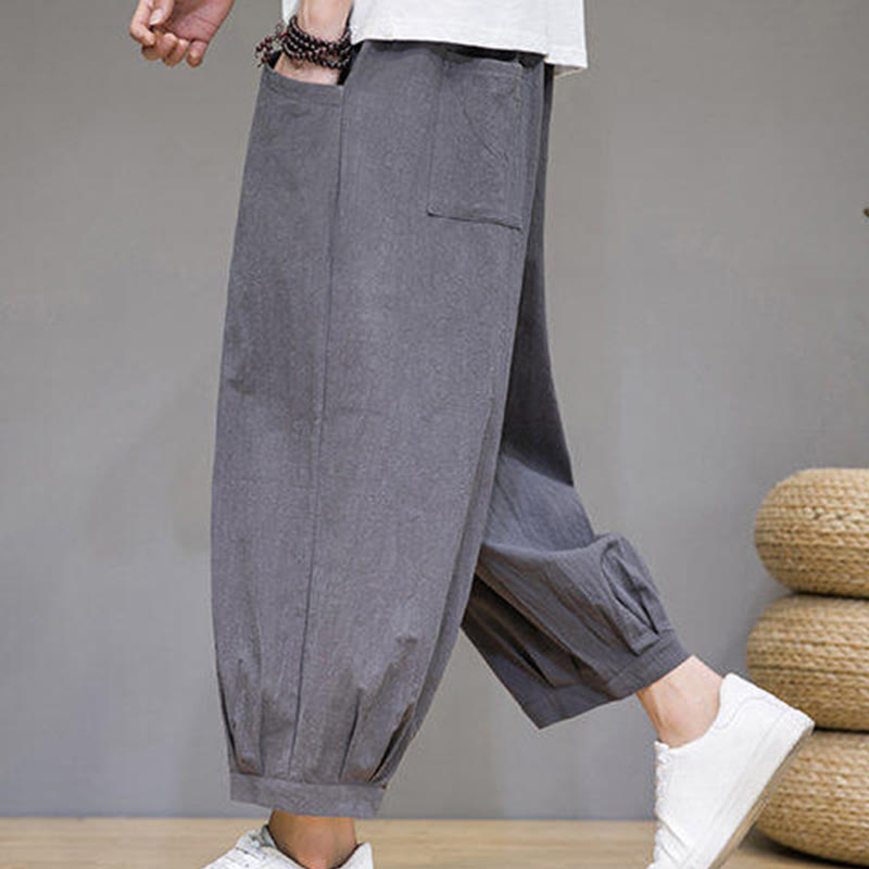 Breathable Cotton 7/8 Length Harem Meditation Trousers