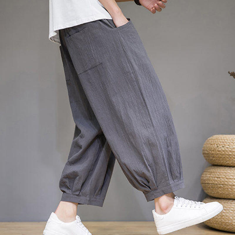 Breathable Cotton 7/8 Length Harem Meditation Trousers
