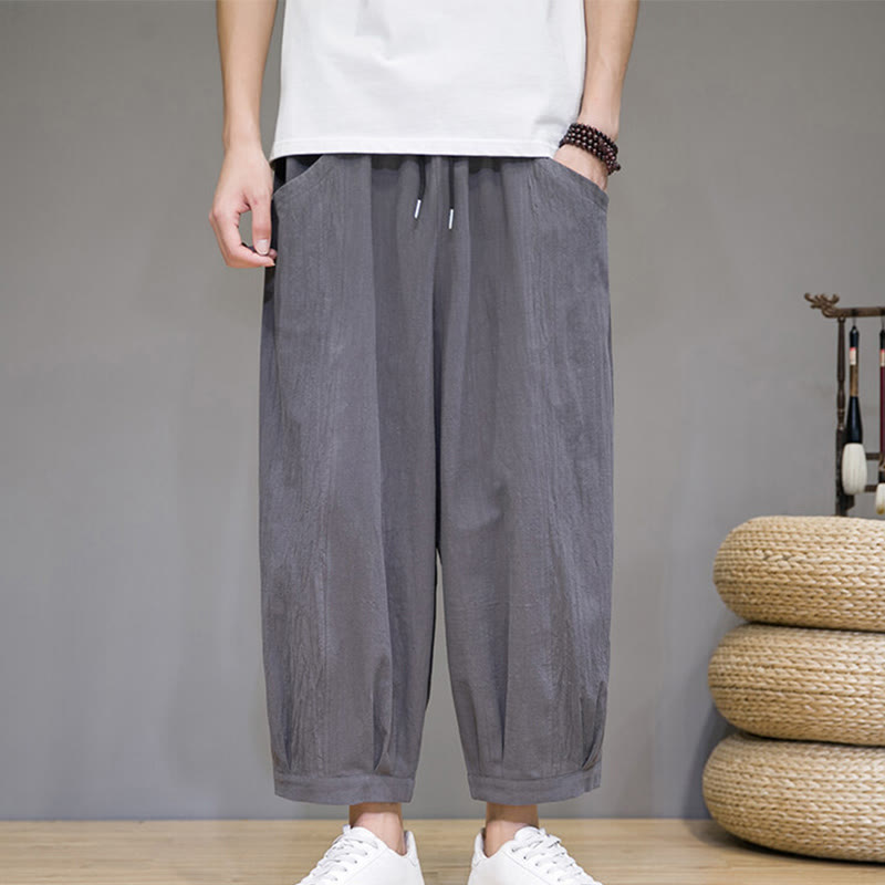 Breathable Cotton 7/8 Length Harem Meditation Trousers
