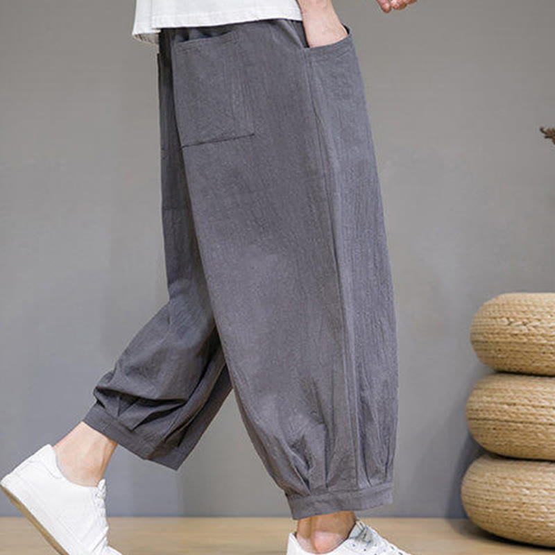 Breathable Cotton 7/8 Length Harem Meditation Trousers
