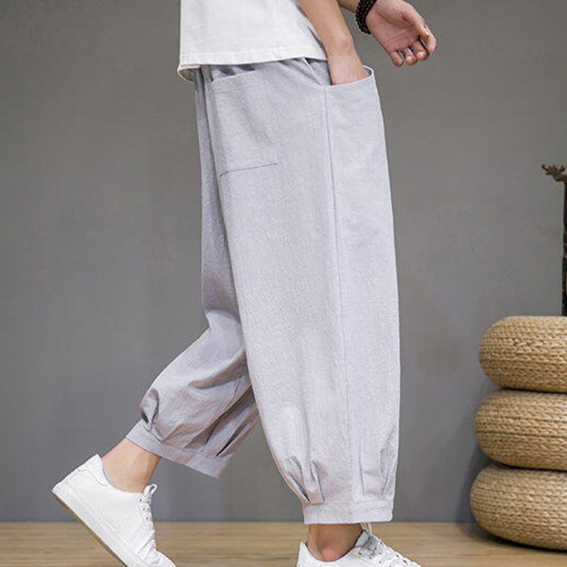 Breathable Cotton 7/8 Length Harem Meditation Trousers