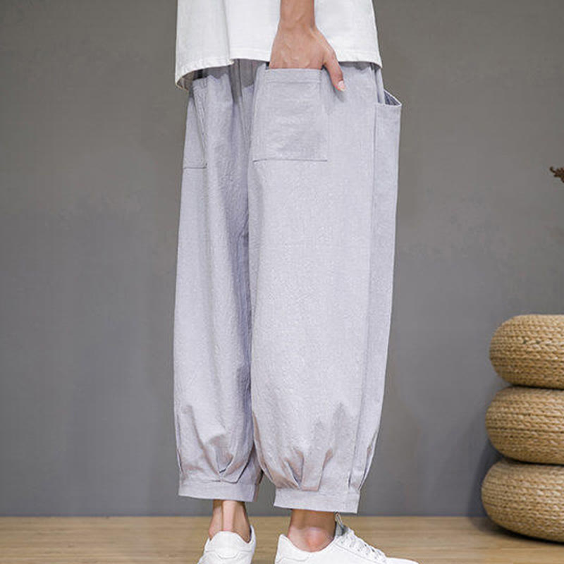 Breathable Cotton 7/8 Length Harem Meditation Trousers