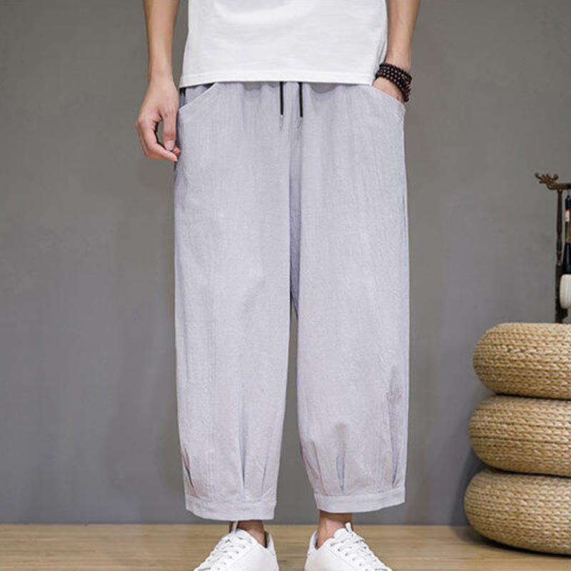 Breathable Cotton 7/8 Length Harem Meditation Trousers