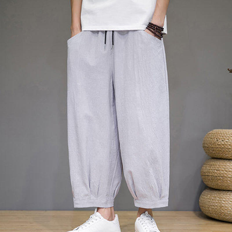Breathable Cotton 7/8 Length Harem Meditation Trousers
