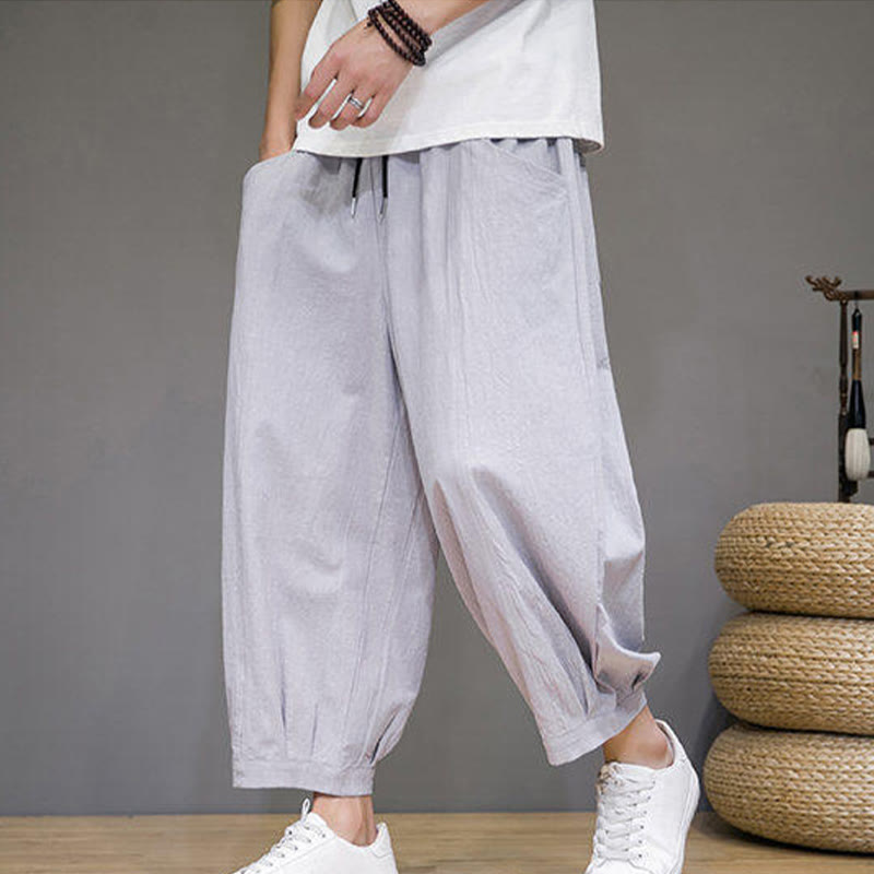 Breathable Cotton 7/8 Length Harem Meditation Trousers